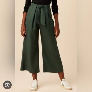 NWOT Amour Vert Eldora Tencel Wide-Leg Pants Spruce Green Medium